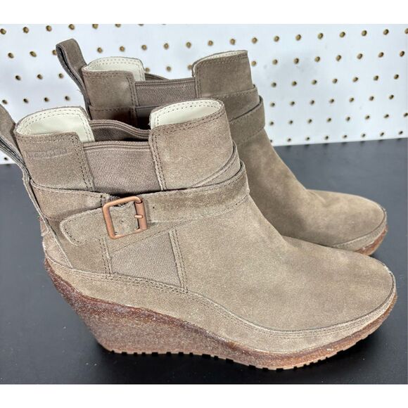 Merrell Woman Comfort Stone Tremblant Ankle Suede Wedge Shoes boots sz 8.5 - Picture 6 of 13